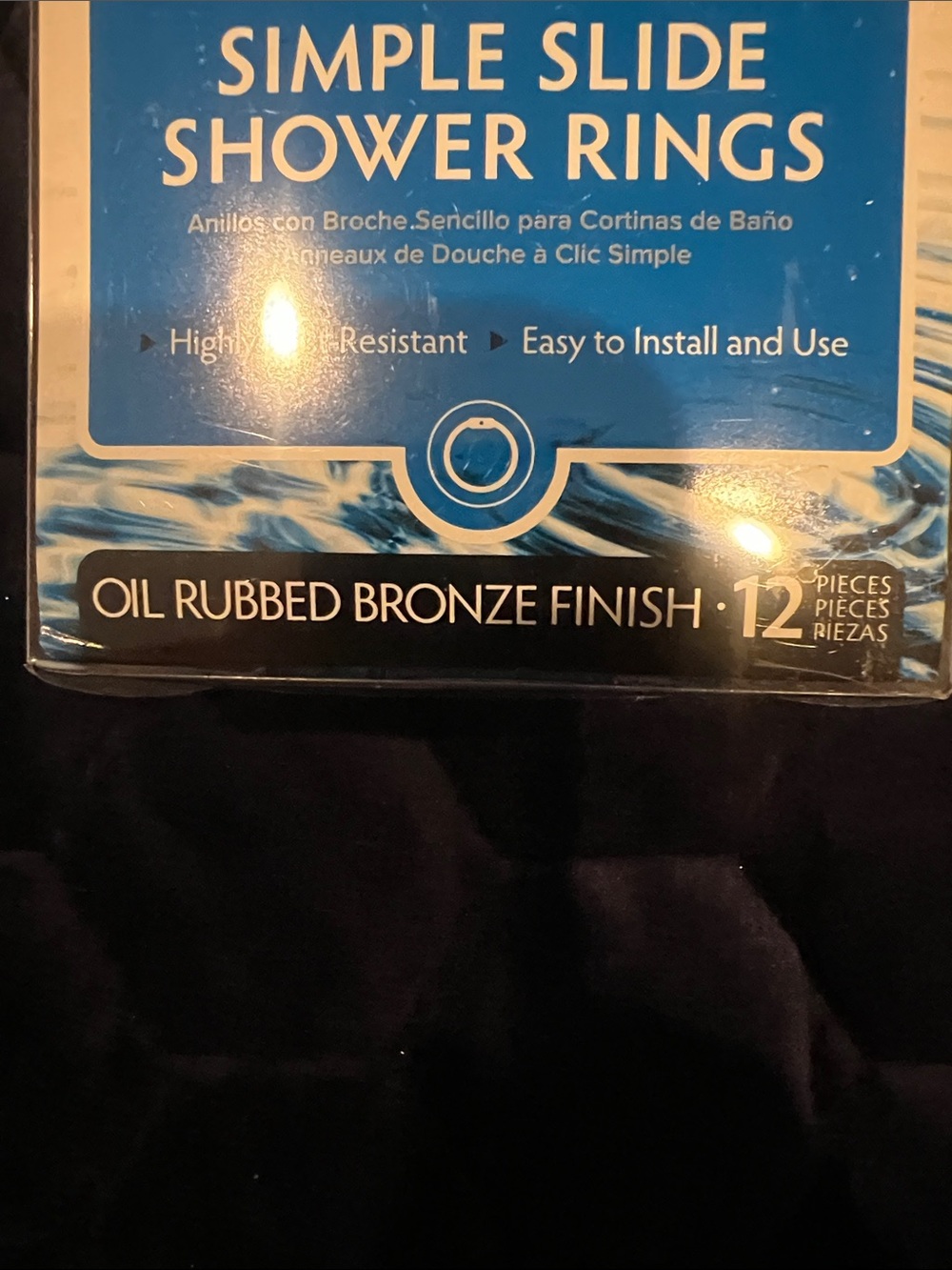 Simple Slide Shower Rings by - oil rubbed bronze, set of 12. - Picture 3 of 3